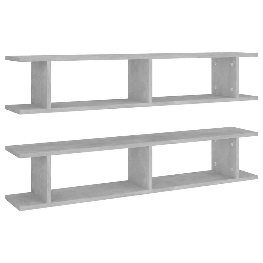 Wall Shelves for Living Room Bedroom Grey Cube Display 2 Piece