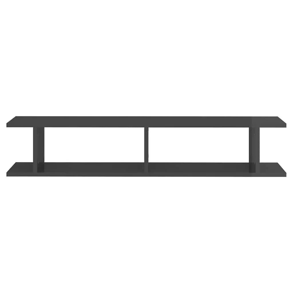 Grey High Gloss Floating Shelves 2-Piece