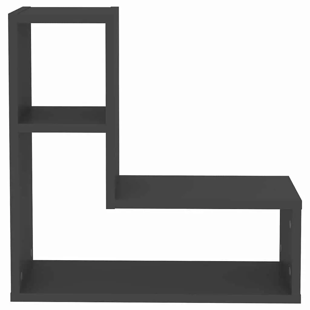 Wall Shelves 2 Piece Grey Cube Floating Display Storage Living Room Bedroom Decor