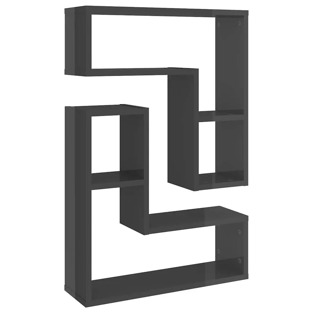 Wall Shelves 2 Piece Grey Cube Display Storage Shelving Unit Home Decor