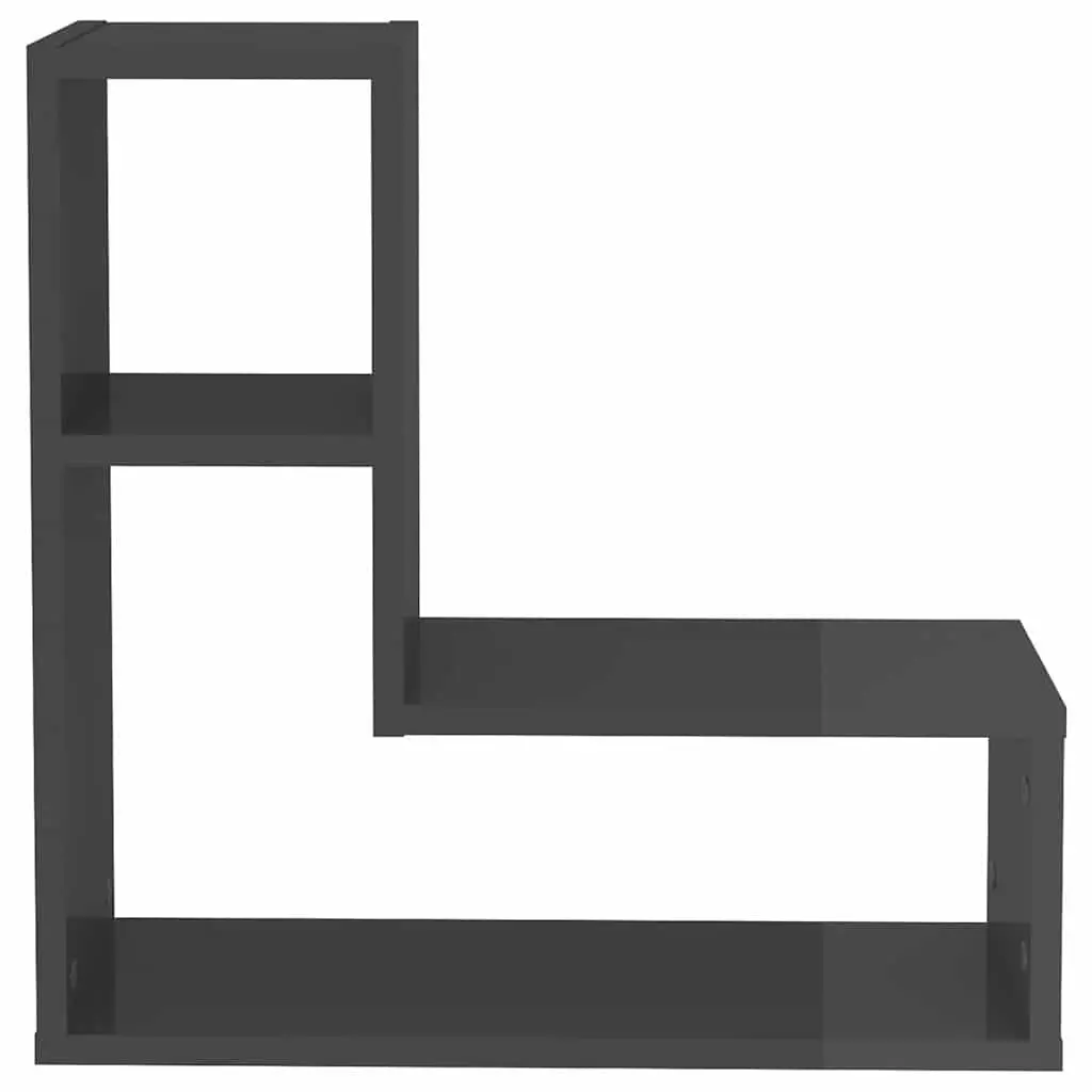 Wall Shelves 2 Piece Grey Cube Display Storage Shelving Unit Home Decor