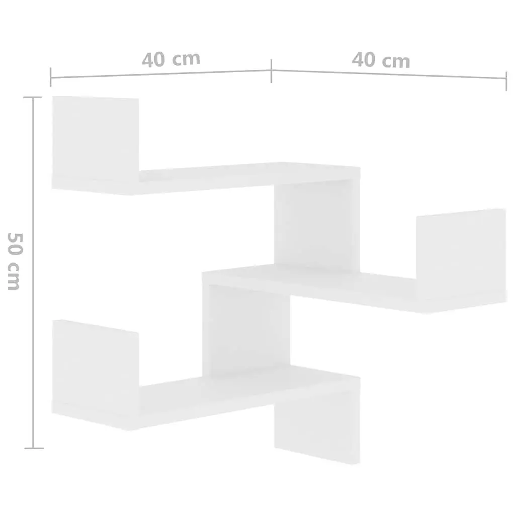 Corner Shelf Unit White Storage Display for Living Room Bedroom Kitchen 40x40x50cm