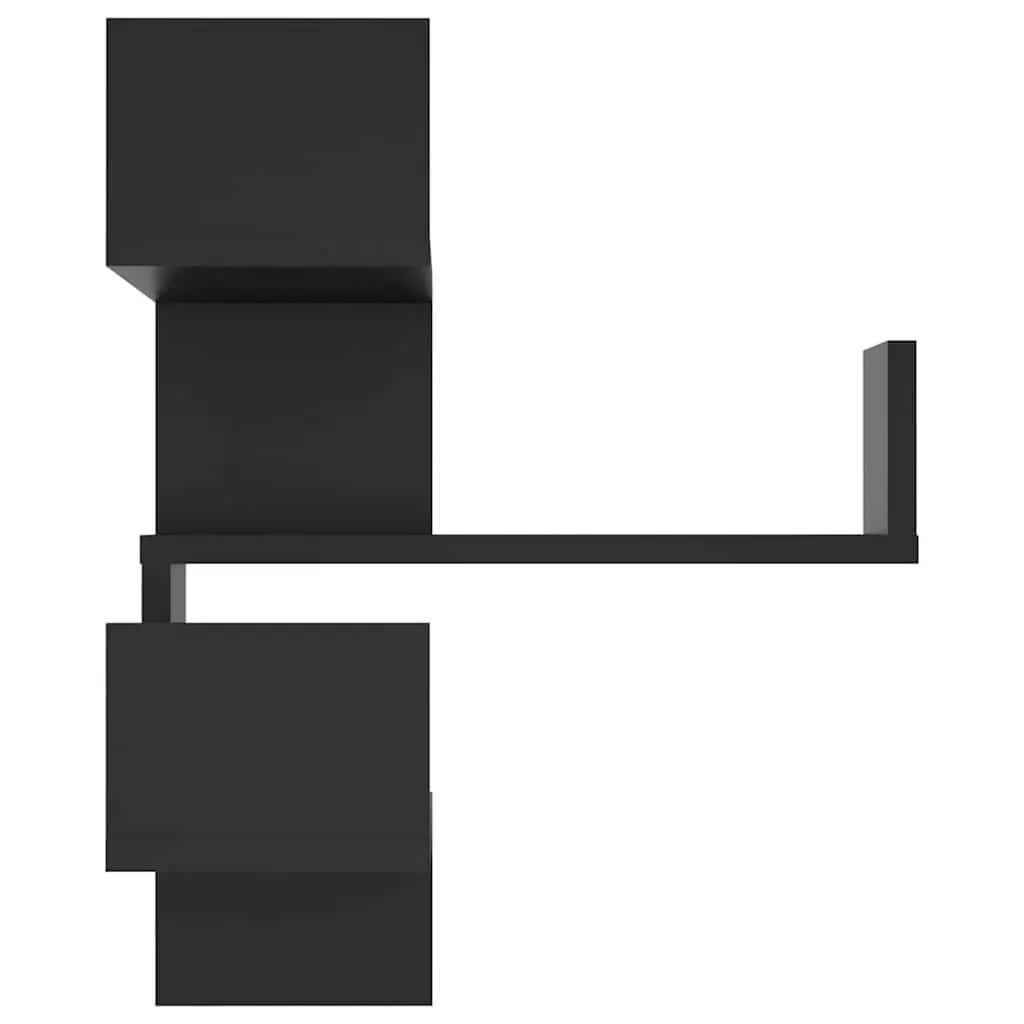 Wall Corner Shelves Storage Display Black 40x40x50 cm 2 Piece