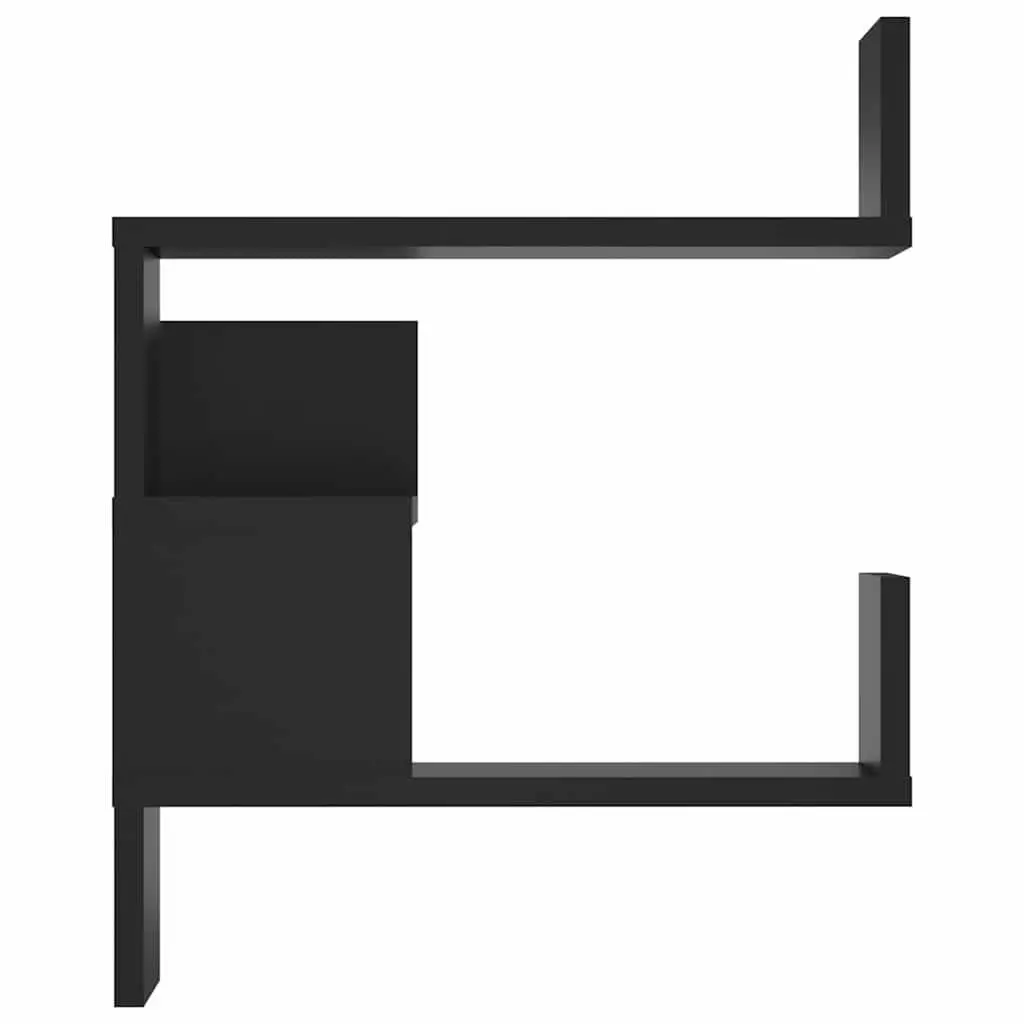 Wall Corner Shelves Storage Display Black 40x40x50 cm 2 Piece