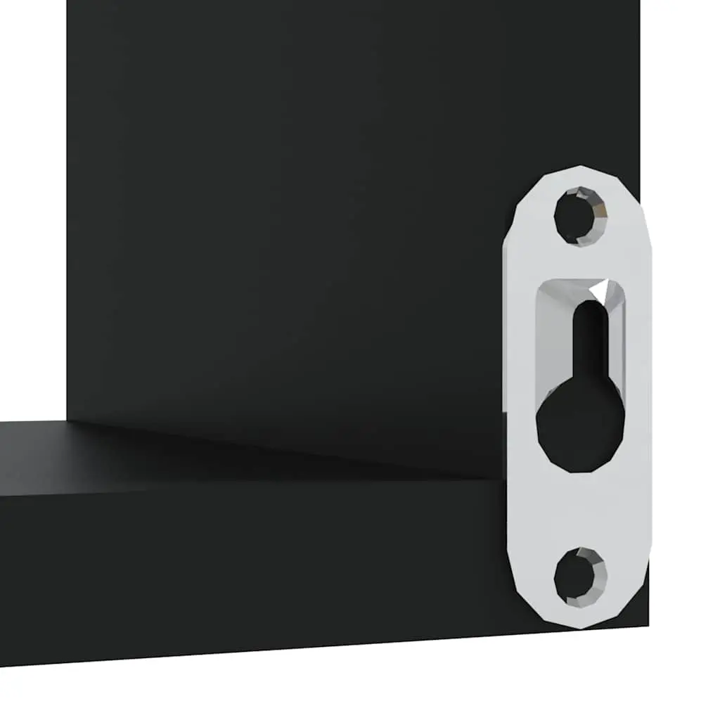 Wall Corner Shelves Storage Display Black 40x40x50 cm 2 Piece
