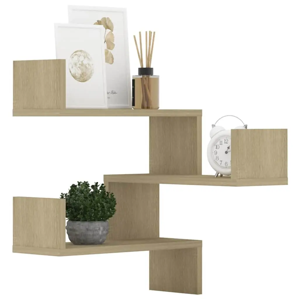 Wall Corner Shelves for Living Room Bedroom Kitchen 40x40x50 cm Brown Engineered Wood 2 Piece Display Storage