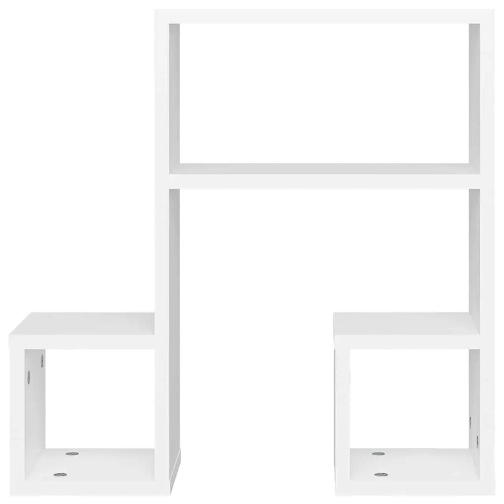 Wall Shelves Music Note Design White 50x15x50 cm Set of 2 Display Storage