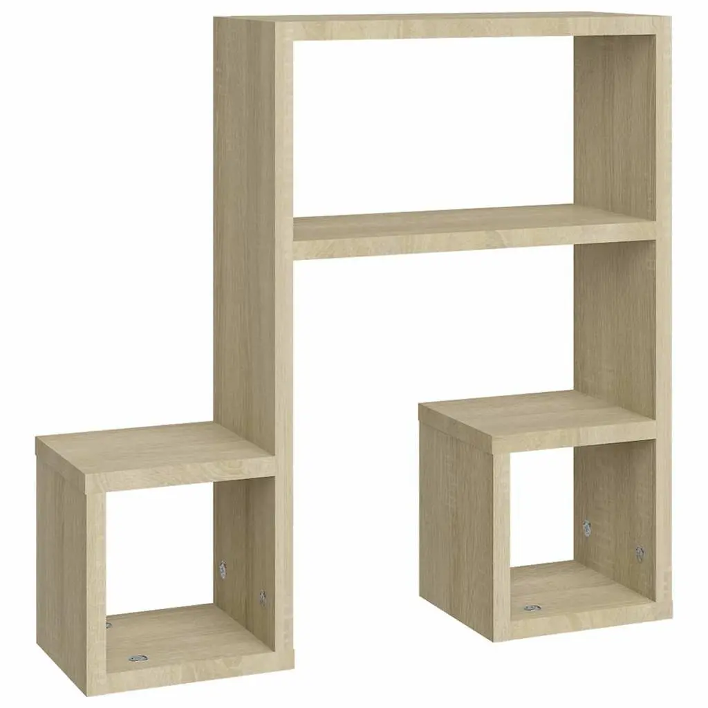 Wall Shelves Music Note Shape Brown Storage Display Floating Shelf 50 x 15 x 50 cm 2 Pieces