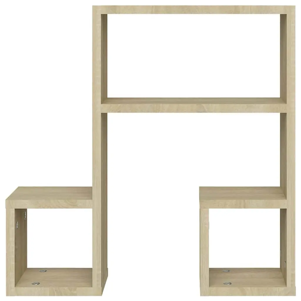 Wall Shelves Music Note Shape Brown Storage Display Floating Shelf 50 x 15 x 50 cm 2 Pieces