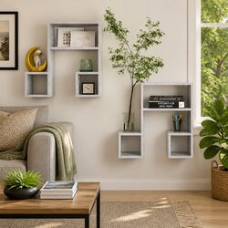 Dimensions of 50 x 15 x 50 cm: Music Note Wall Shelves Set