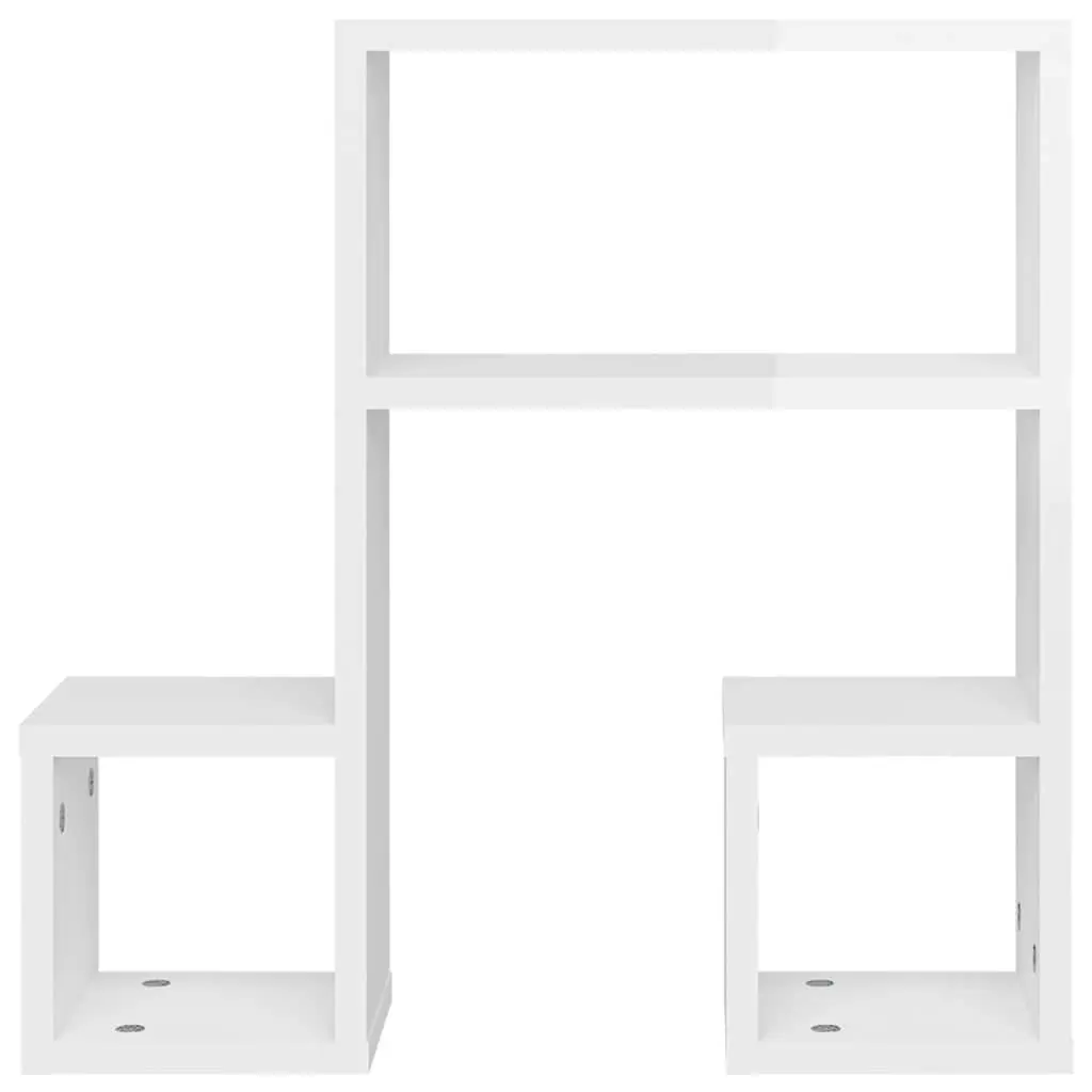 Wall Shelves Music Note Shape White 50x15x50 cm Set of 2 Display Storage