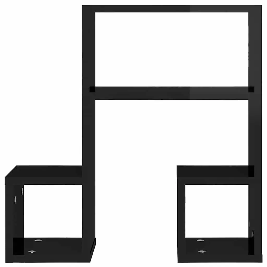 Music Note Wall Shelf Black 50x15x50 cm Floating Storage Display Shelves