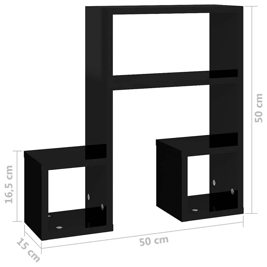Music Note Wall Shelf Black 50x15x50 cm Floating Storage Display Shelves