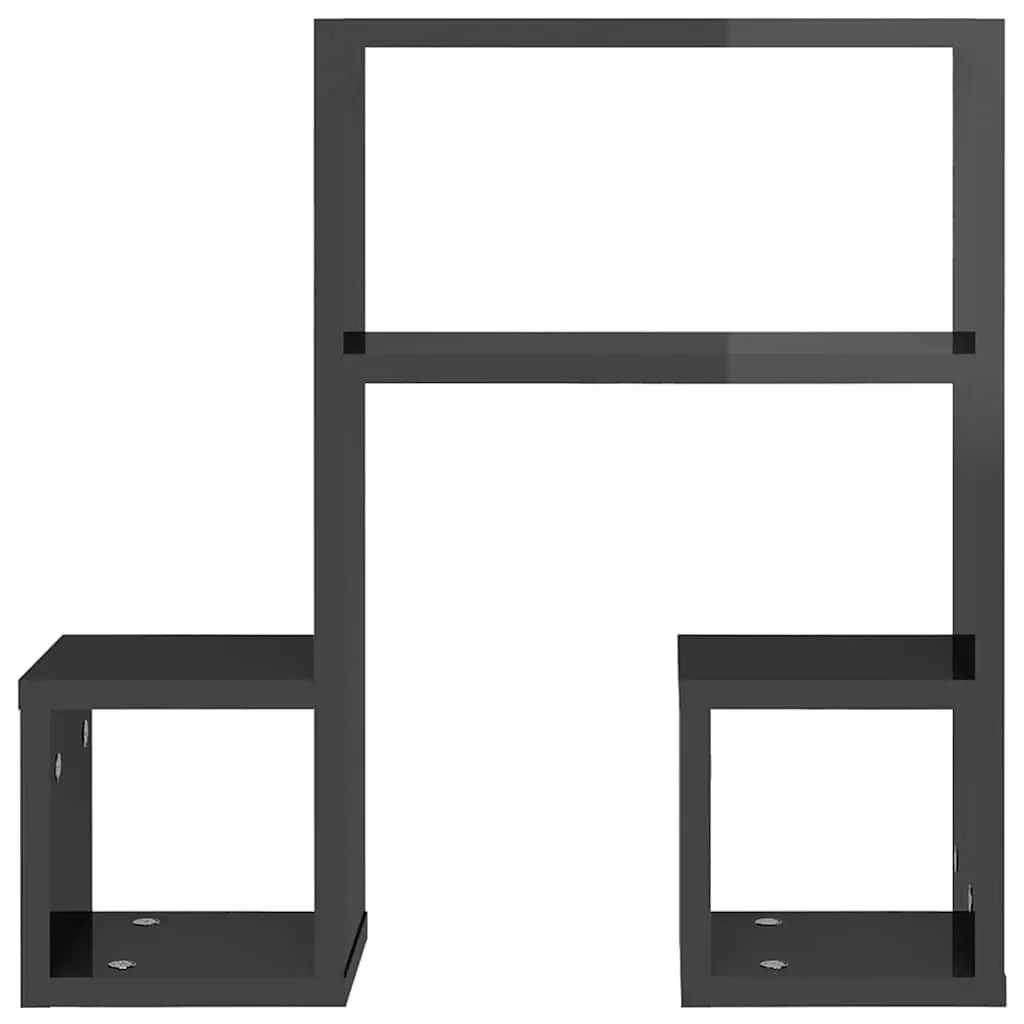 Music Note Wall Shelf 2 Pcs Grey Storage Display Hanging Shelves Home Decor