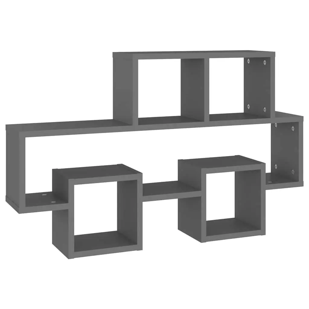 Car-Shaped Wall Shelf Grey Open Compartment Hanging Storage Display Organiser
