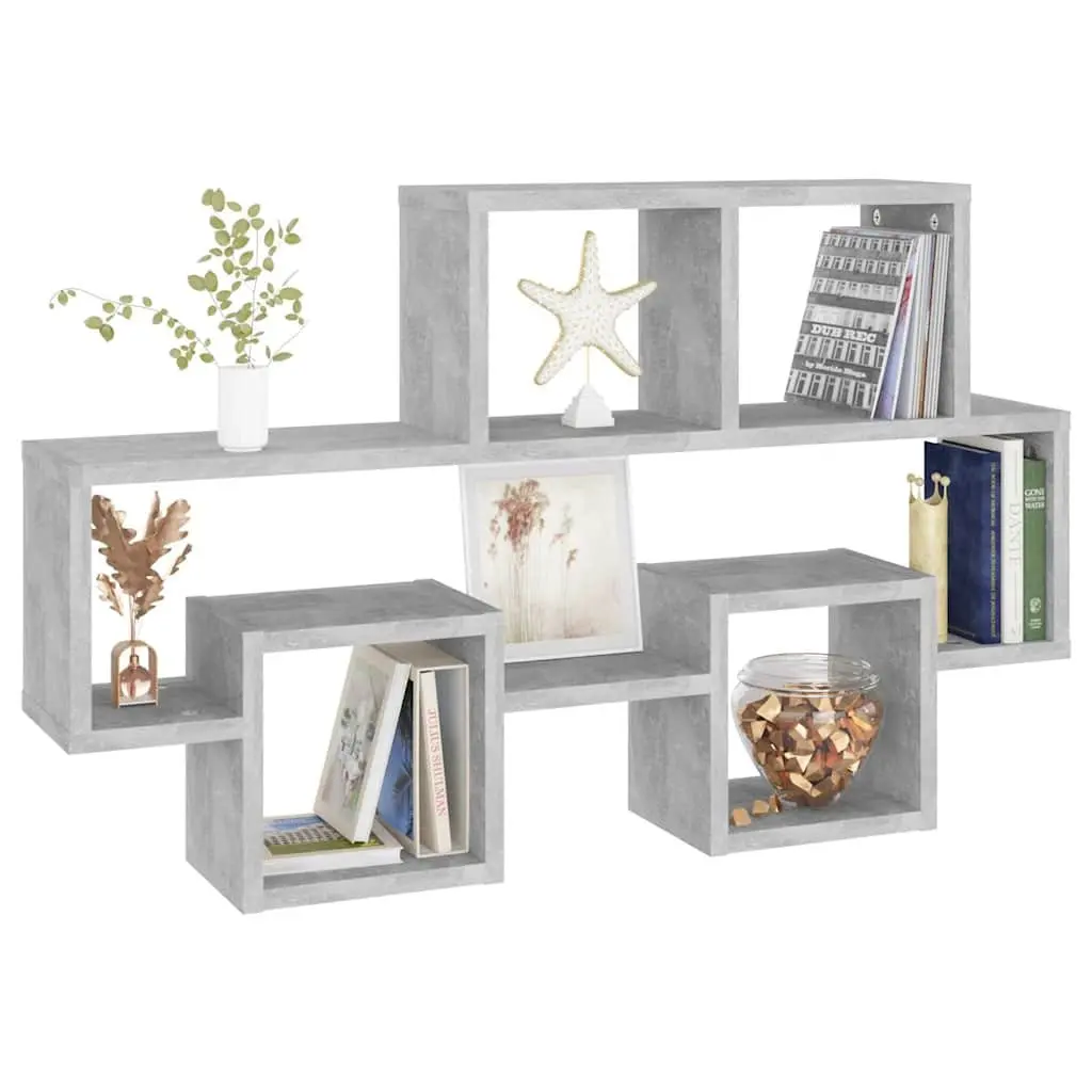 Car-Shaped Wall Shelf for Home Storage Grey Engineered Wood 82L x 15W x 51H cm