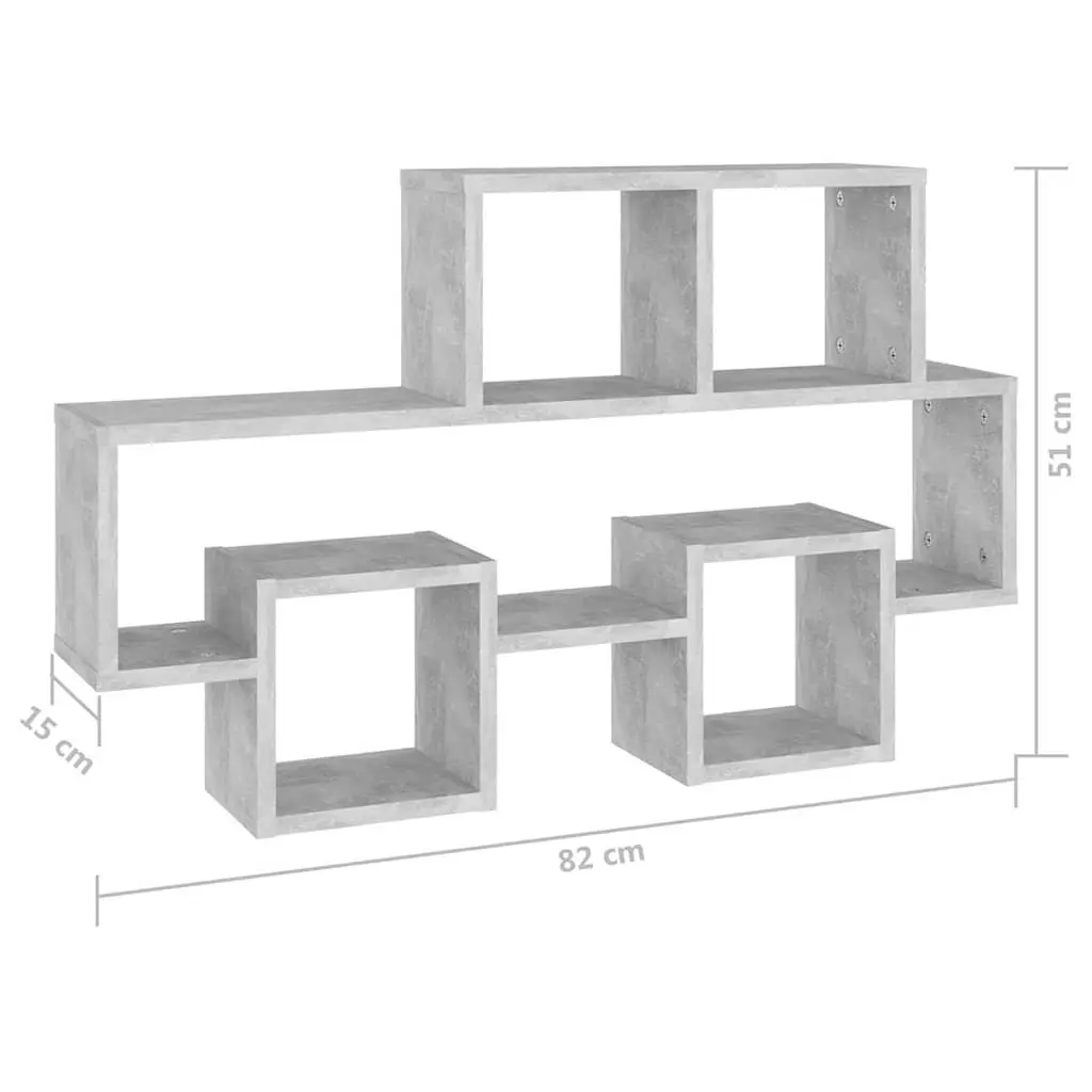 Car-Shaped Wall Shelf for Home Storage Grey Engineered Wood 82L x 15W x 51H cm