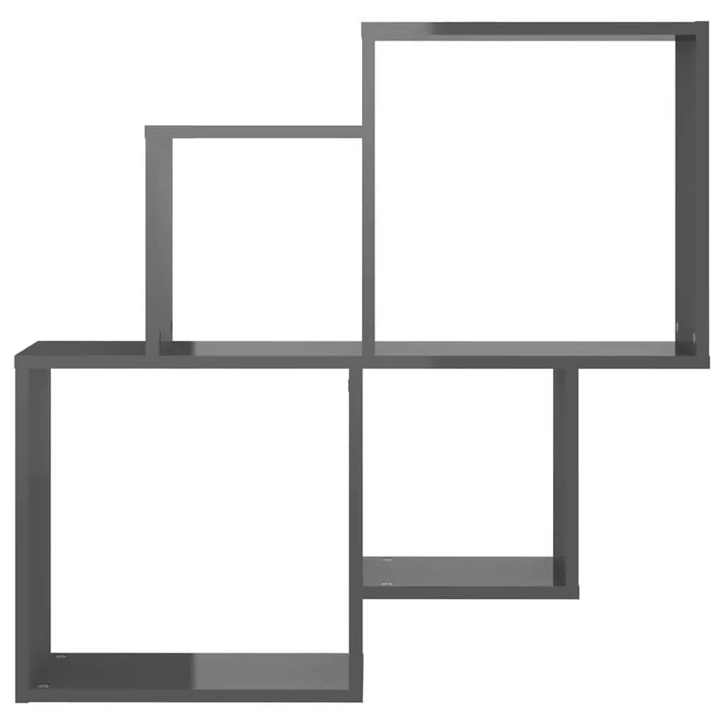 Wall Cube Shelf Grey Open Compartments Storage Display Hanging Shelves Organiser