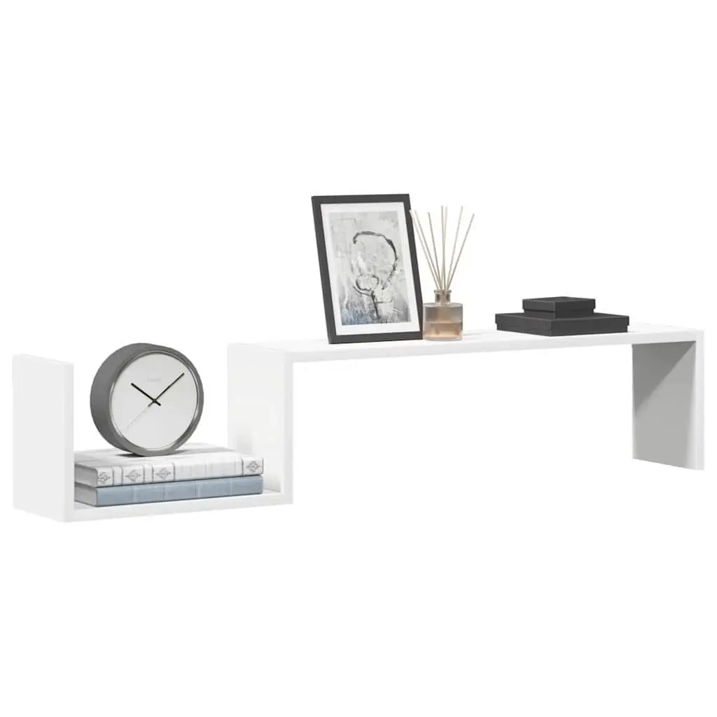 Wall Shelves 2 Pieces White Floating Display Shelf Invisible Mount Home Decor