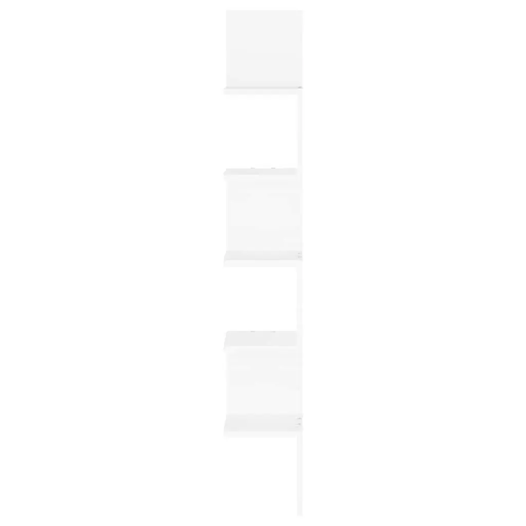 Wall Corner Shelf White Storage Display Unit Living Room Bedroom Kitchen 20x20x127.5cm
