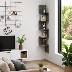 Corner Shelf Dimensions and Features: Grey Storage Unit