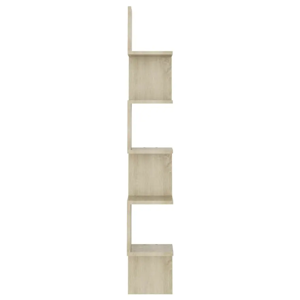 Wall Corner Shelf for Living Room Brown Engineered Wood 20 x 20 x 127.5 cm
