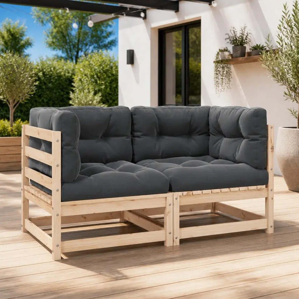 2 Piece Outdoor Corner Sofa Set