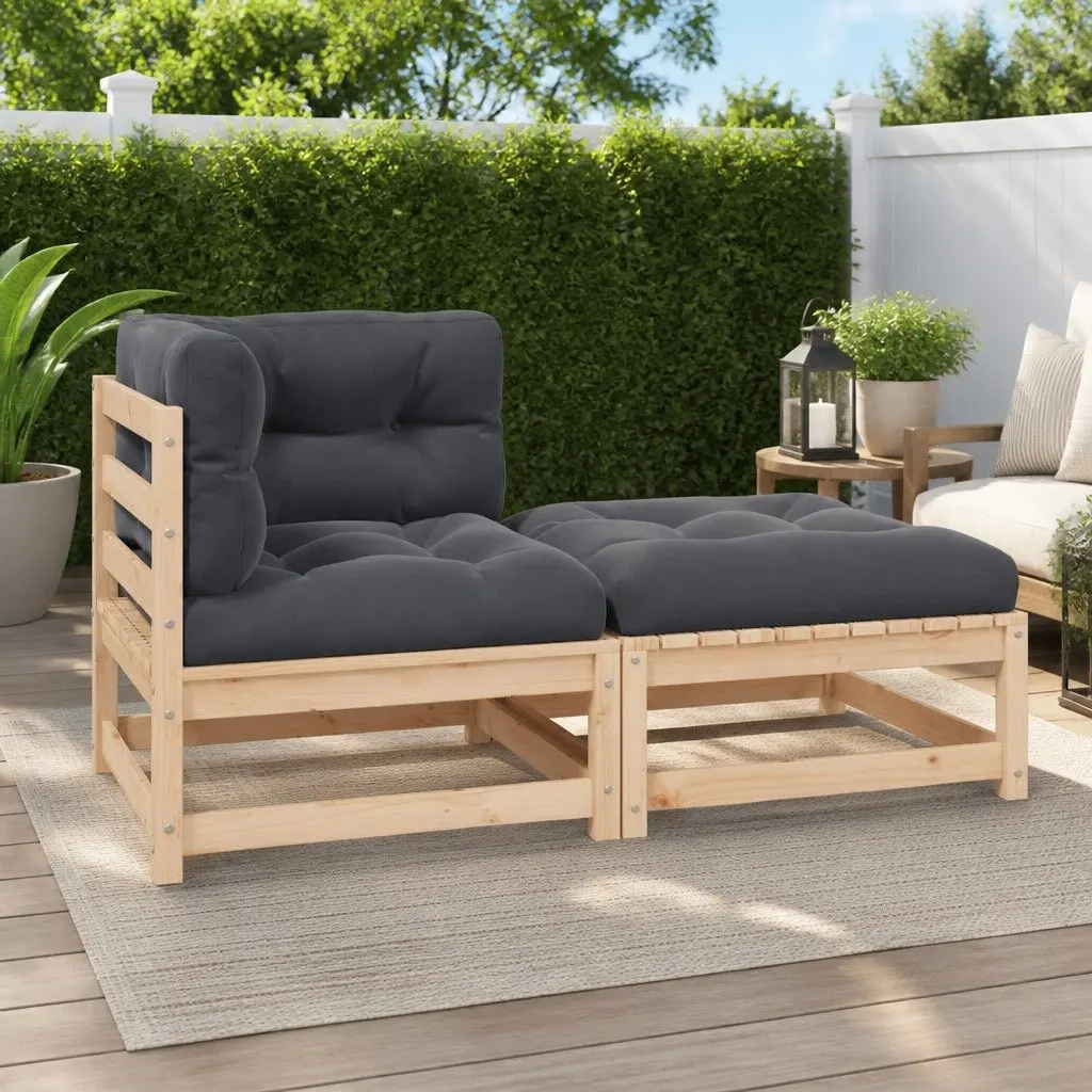 2 Piece Outdoor Lounge Set Garden Sectional Sofa Modular Anthracite