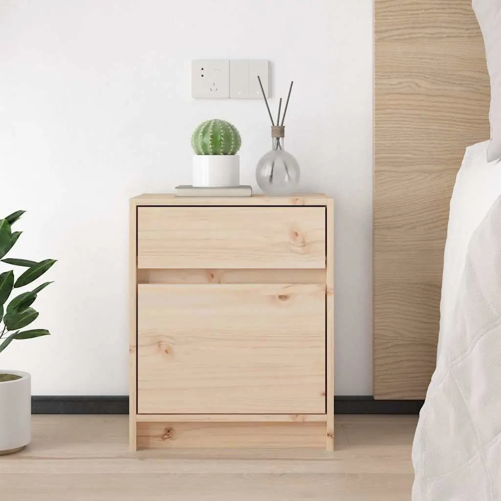 Bedside Cabinet Bedroom 40x31x50cm Brown Solid Wood Nightstand Storage Furniture