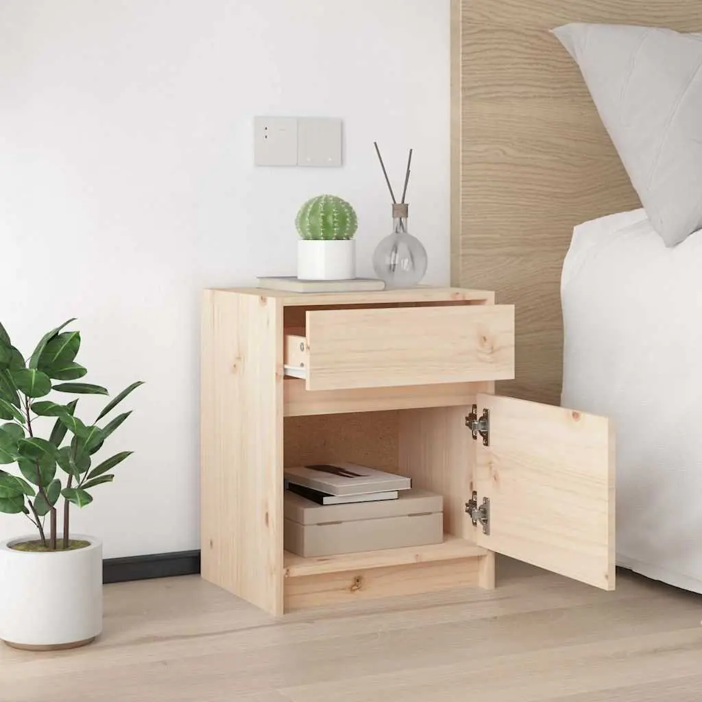 Bedside Cabinet Bedroom 40x31x50cm Brown Solid Wood Nightstand Storage Furniture