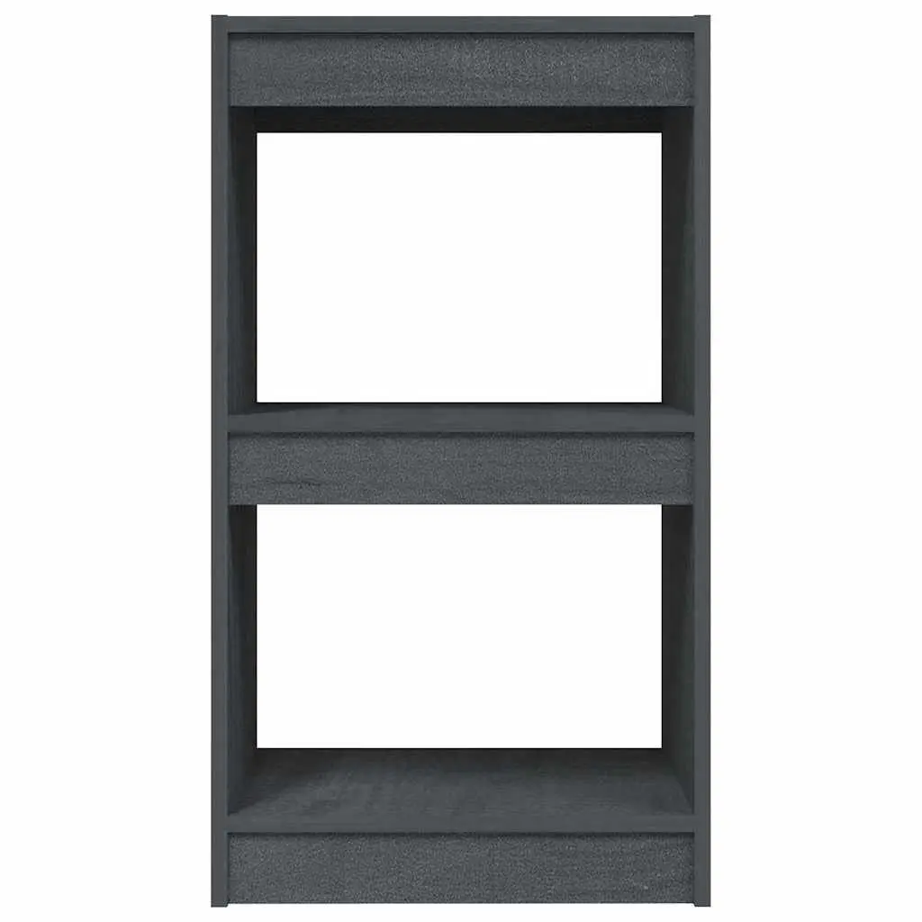 Grey Solid Pinewood Book Shelf Storage Unit 40x30x71.5cm Display Cabinet