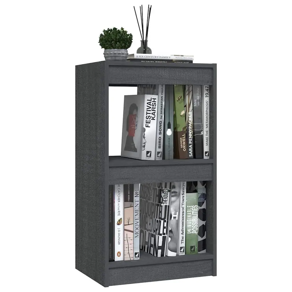 Grey Solid Pinewood Book Shelf Storage Unit 40x30x71.5cm Display Cabinet