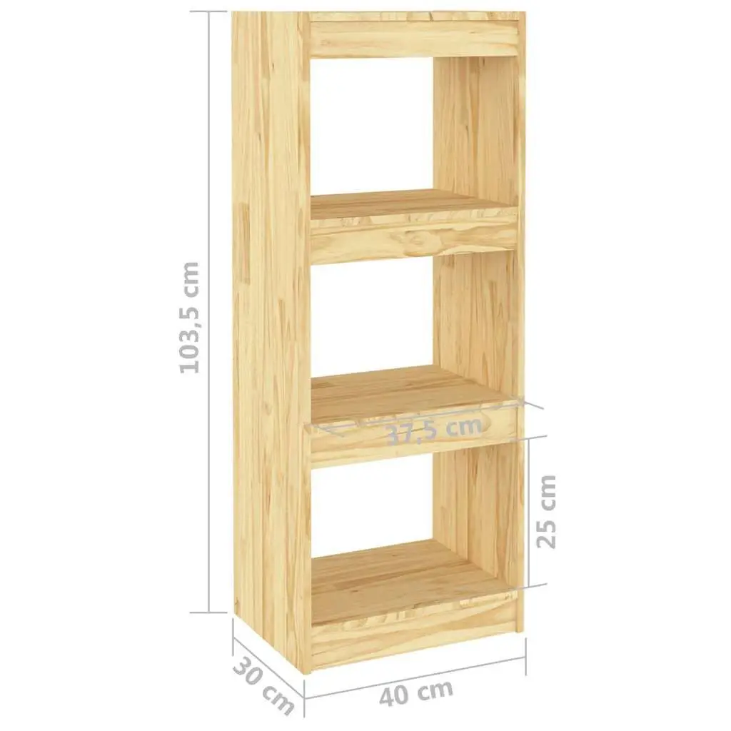 Solid Pinewood Room Divider Storage Shelf 40x30x103.5cm