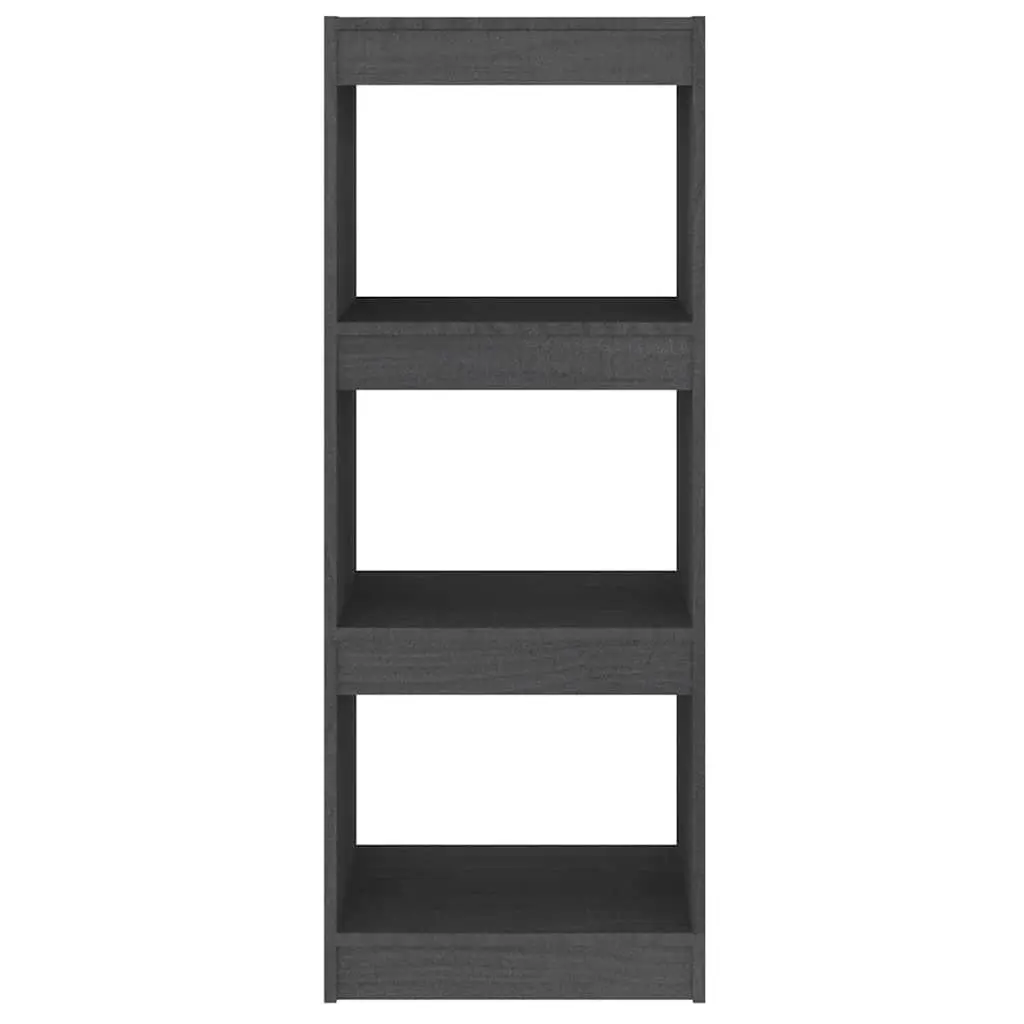 Book Cabinet Room Divider Grey Solid Pinewood 40x30x103.5cm Storage Bookshelf