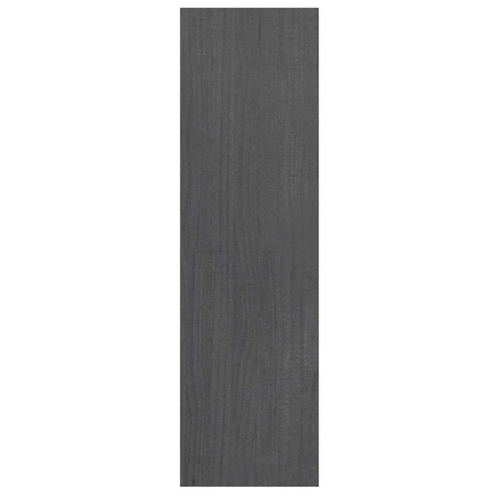 Book Cabinet Room Divider Grey Solid Pinewood 40x30x103.5cm Storage Bookshelf