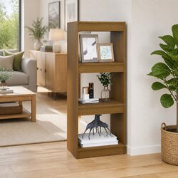 Book Cabinet Room Divider Shelving Unit Brown Pinewood 40x30x103.5cm Storage