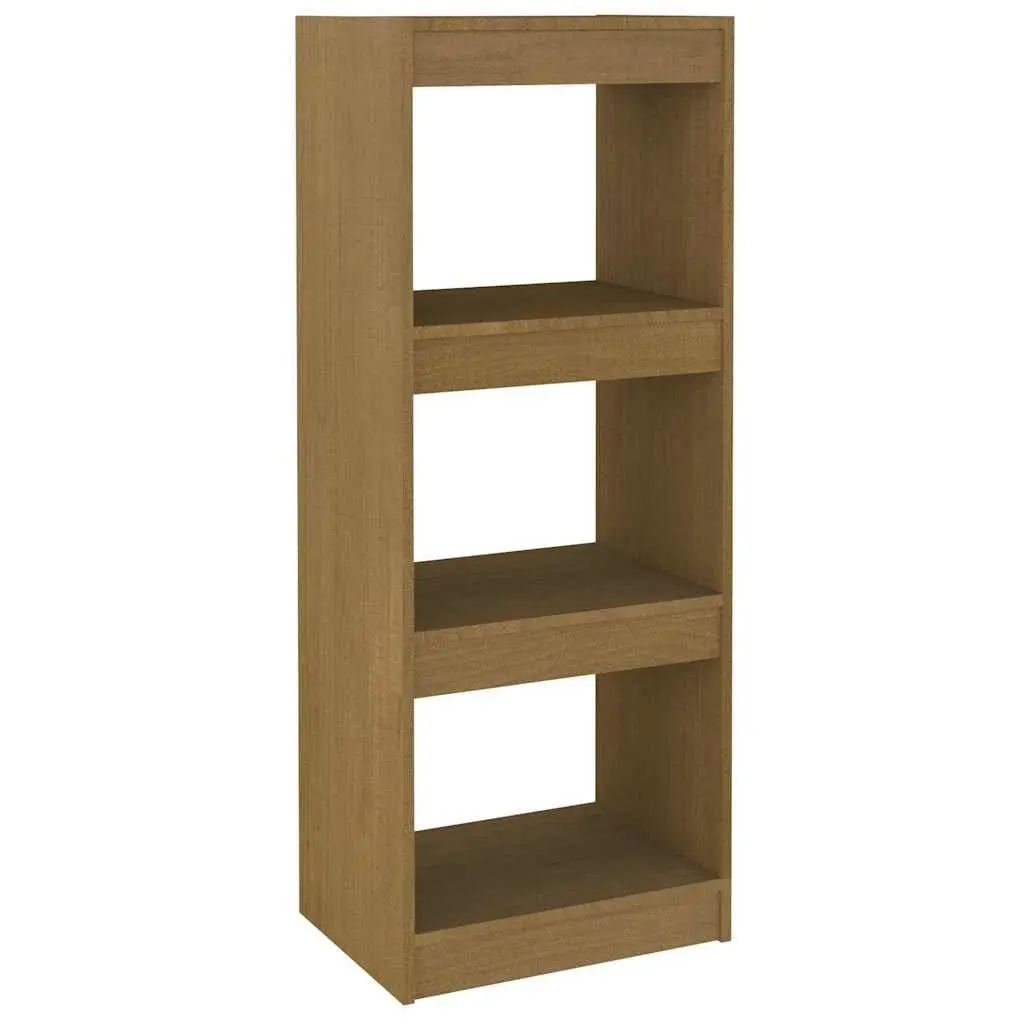 Room Divider Book Cabinet Brown Solid Pinewood 40x30x103.5cm Shelving Unit