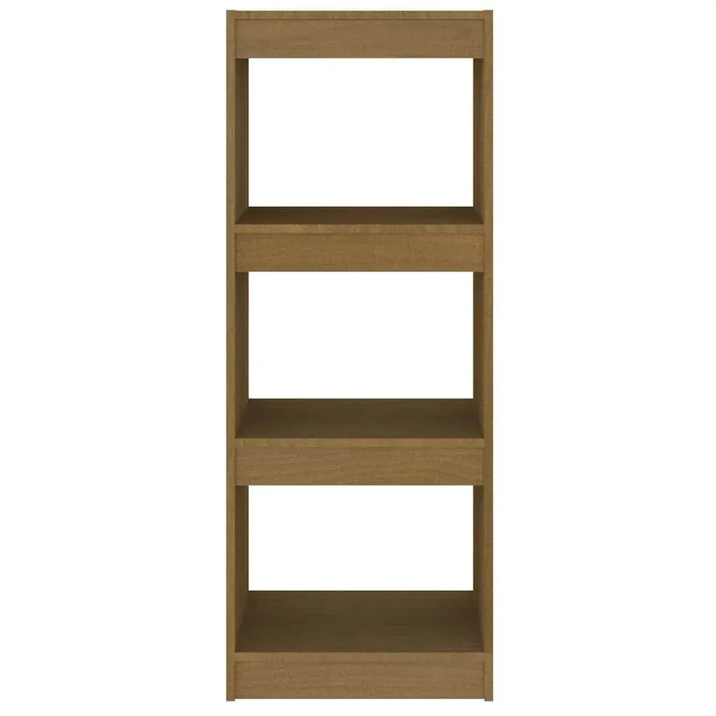 Room Divider Book Cabinet Brown Solid Pinewood 40x30x103.5cm Shelving Unit