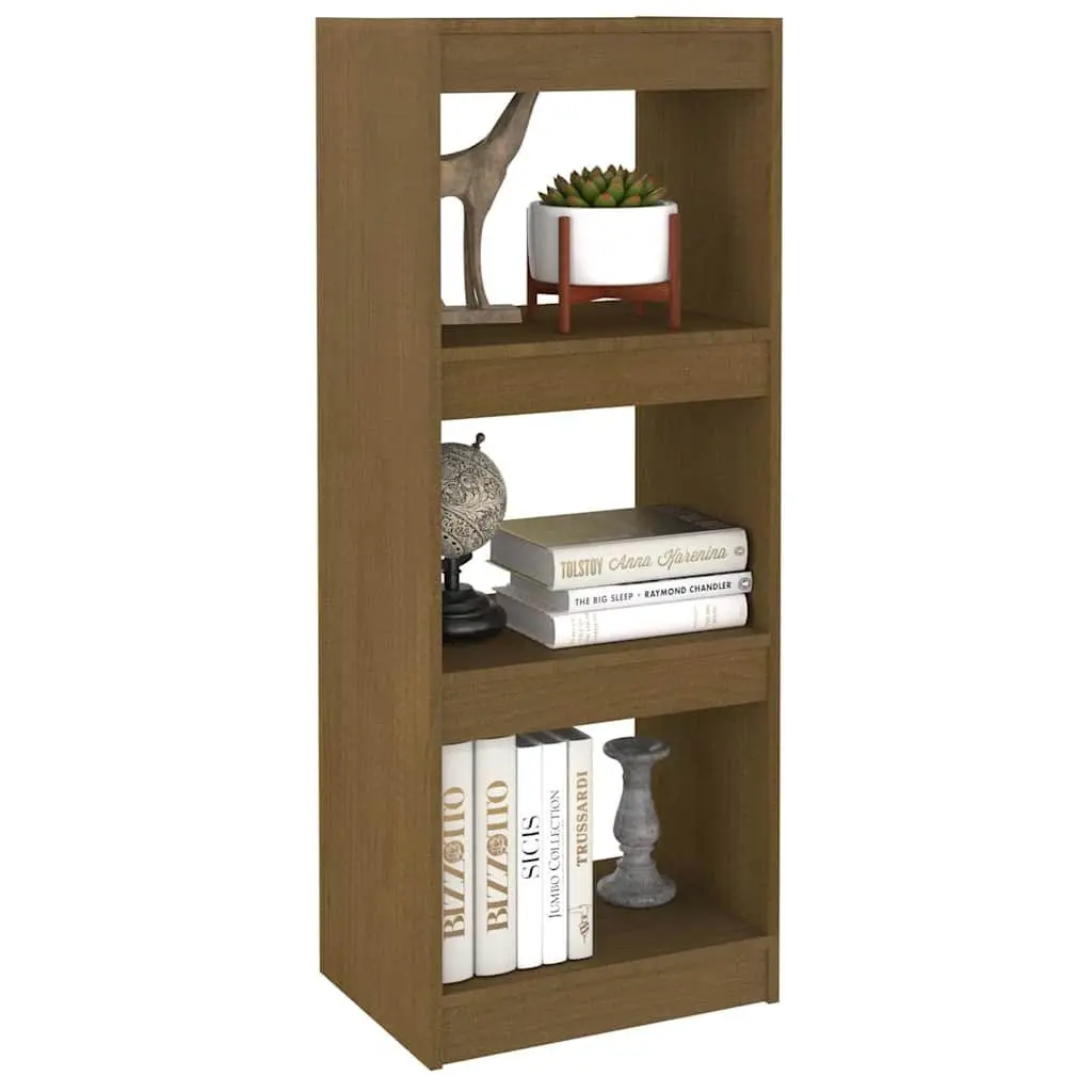Room Divider Book Cabinet Brown Solid Pinewood 40x30x103.5cm Shelving Unit