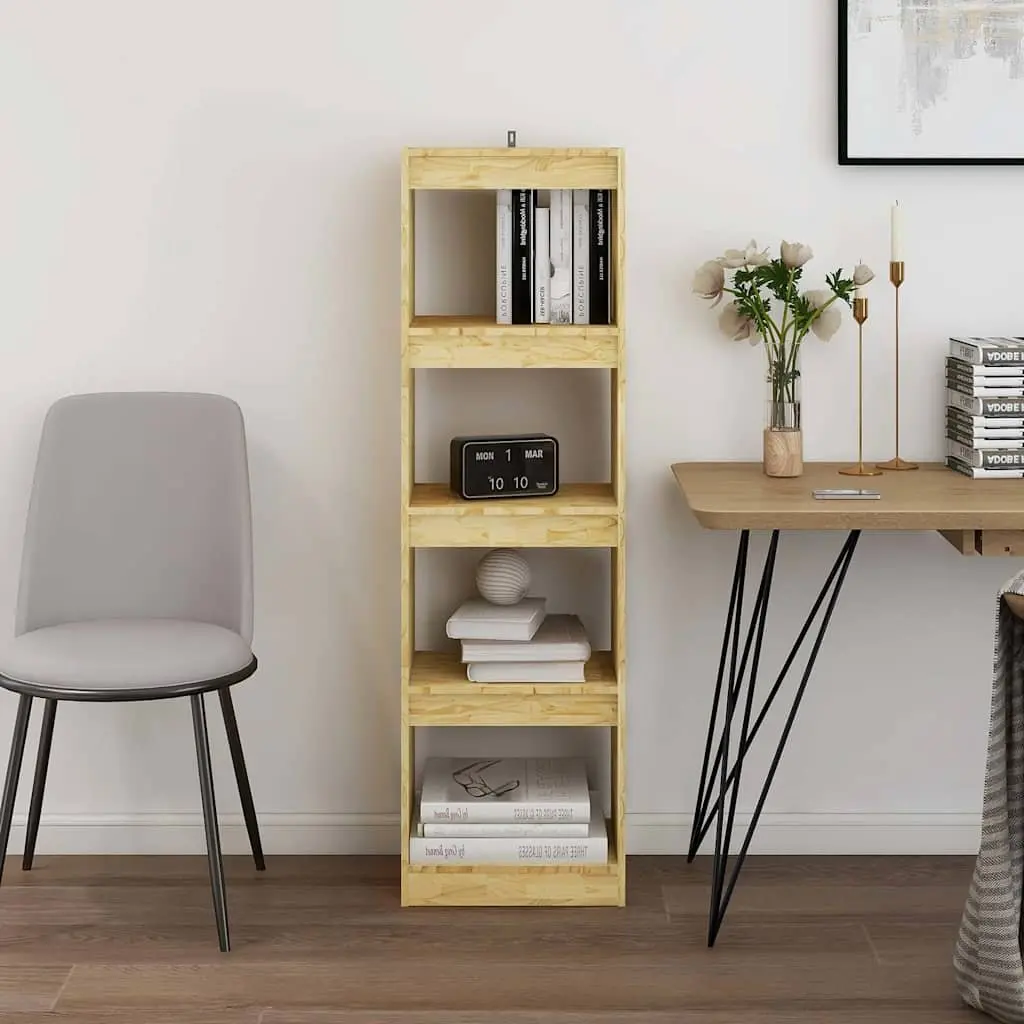 Wooden Book Cabinet Room Divider Storage Shelving Unit 4 Compartment 40 x 30 x 135.5 cm