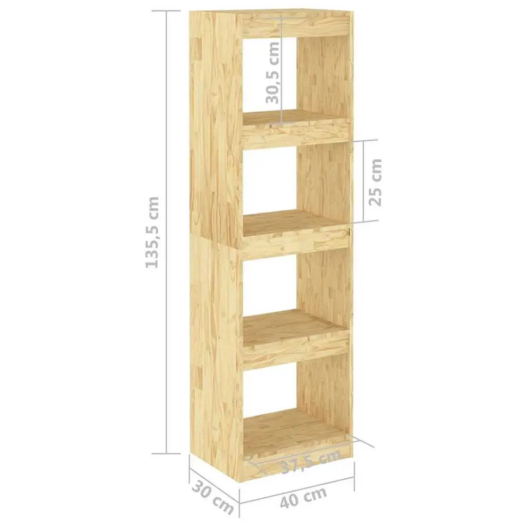 Wooden Book Cabinet Room Divider Storage Shelving Unit 4 Compartment 40 x 30 x 135.5 cm