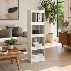 Book Cabinet Room Divider in White, 40x30x135.5 cm