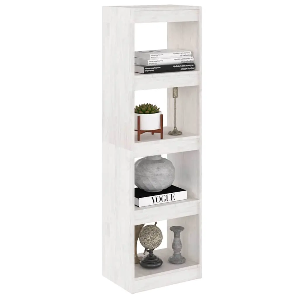 Book Cabinet Room Divider, Pinewood, 40x30x135.5 cm, White