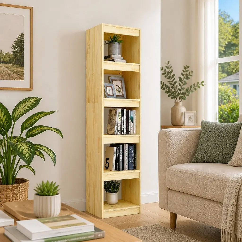 Book Cabinet Room Divider Bookcase 40x30x167.5 cm Solid Pinewood Shelving Unit