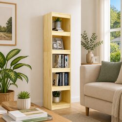 Wooden Bookcase Dimensions: 40x30x167.5cm, Solid Pinewood