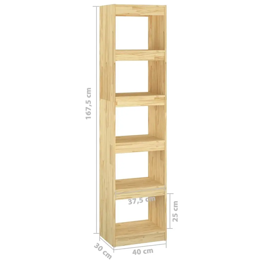 Book Cabinet Room Divider Bookcase 40x30x167.5 cm Solid Pinewood Shelving Unit