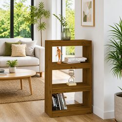 Wooden Book Cabinet: 60W x 30D x 103.5H cm, 3 Compartments