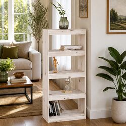 Specifications for White Solid Wood Pine Book Cabinet Divider