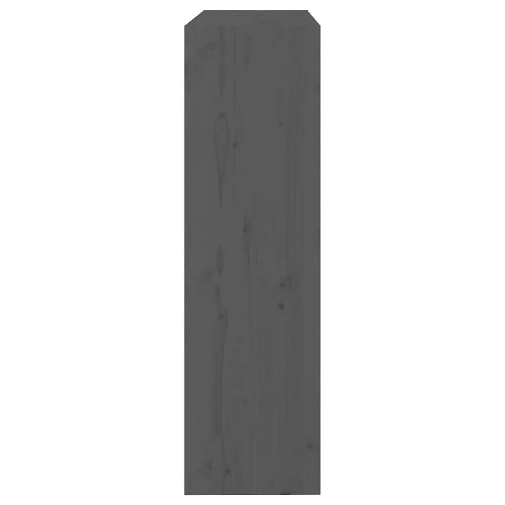 Grey Solid Pine Wood Book Shelf Storage Organizer Room Divider 3 Compartment