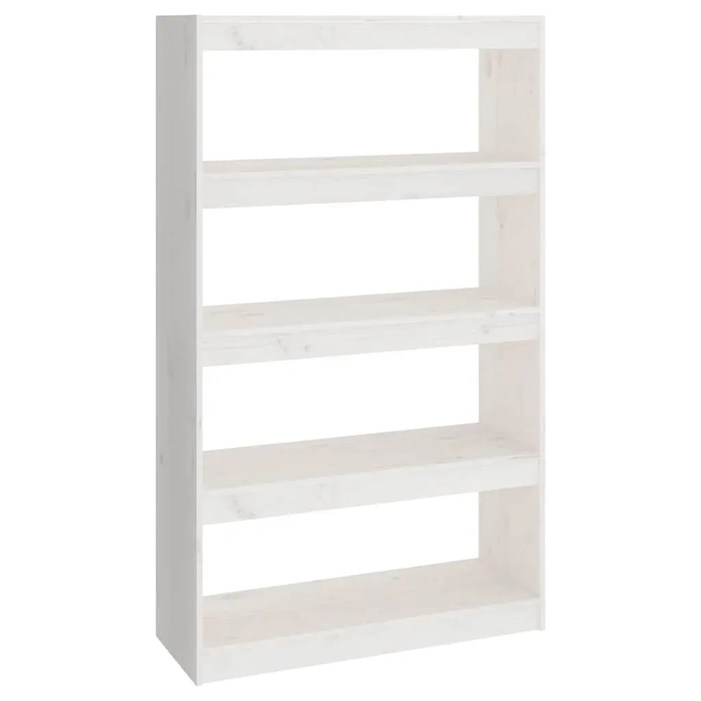 Book Cabinet Room Divider White 80x30x135.5cm Solid Pine Wood Bookcase Shelf